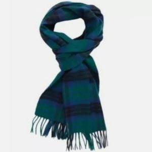 Nordstrom 100% Cashmere Fringe Plaid Scarf